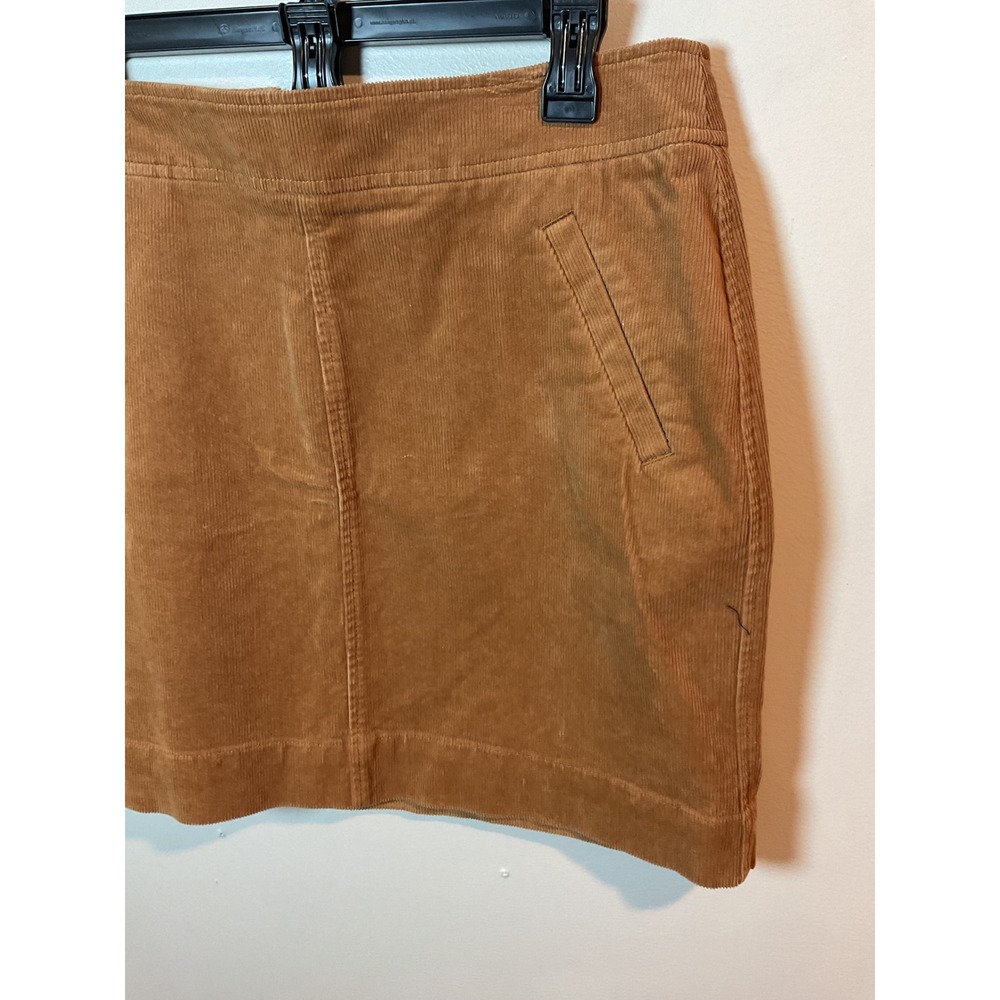 ANN TAYLOR LOFT Petites Brown Corduroy Mini Skirt Size 12P - Picture 2 of 7